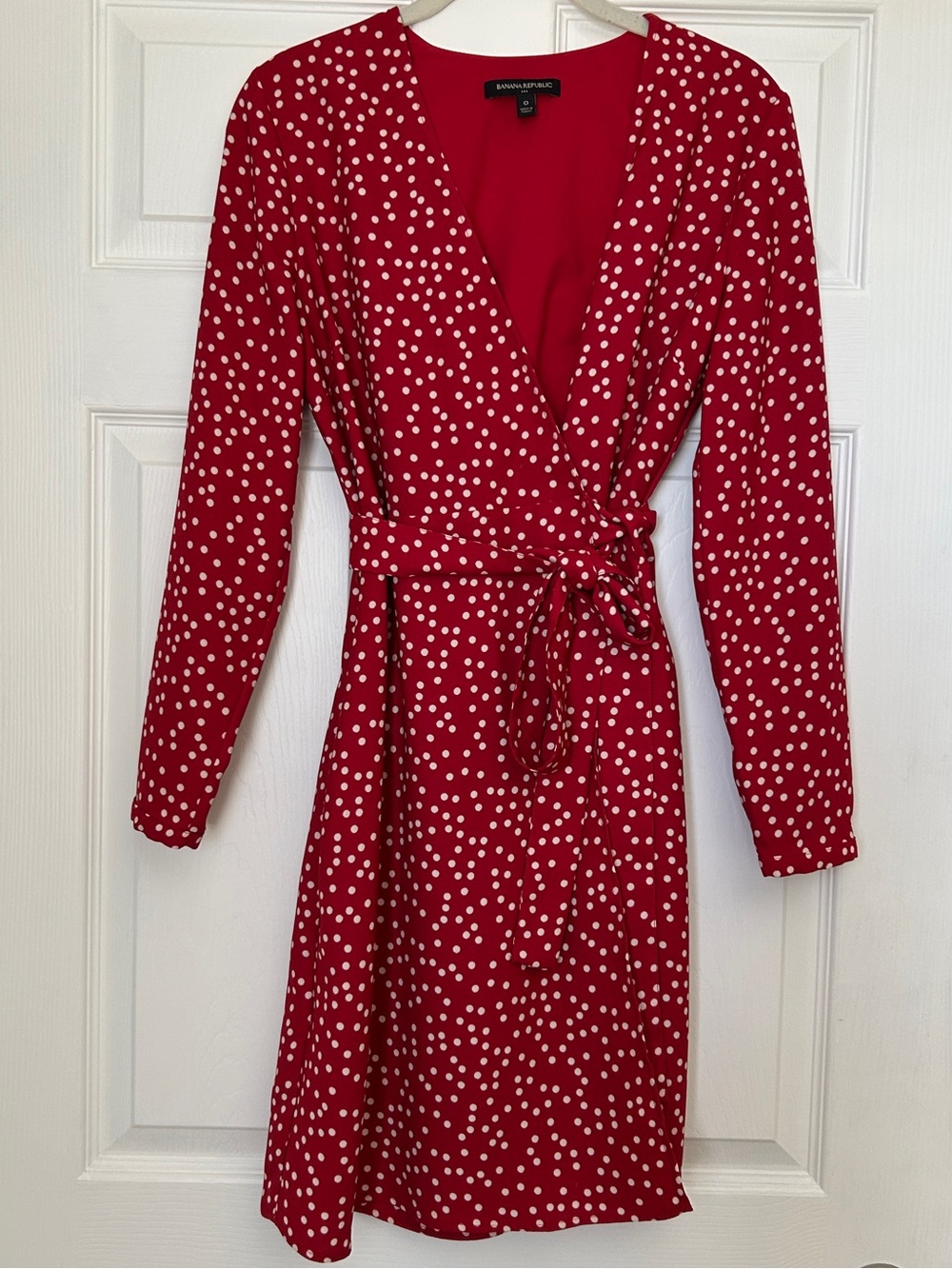Banana Republic Red Polka Dot Wrap Dress